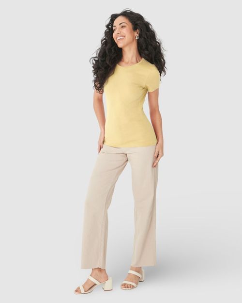 Blusa Básica Feminina Decote Redondo Em Algodão