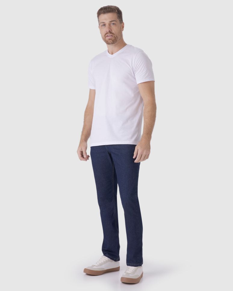 Calça Tradicional Masculina Em Jeans Com Poliéster Reciclado