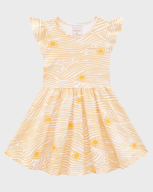Vestido Menina Estampa Digital Em Algodão - Carinhoso