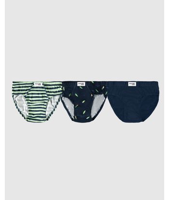Kit 3 Cuecas Slip Infantis Menino Em Algodão Malwee Kids