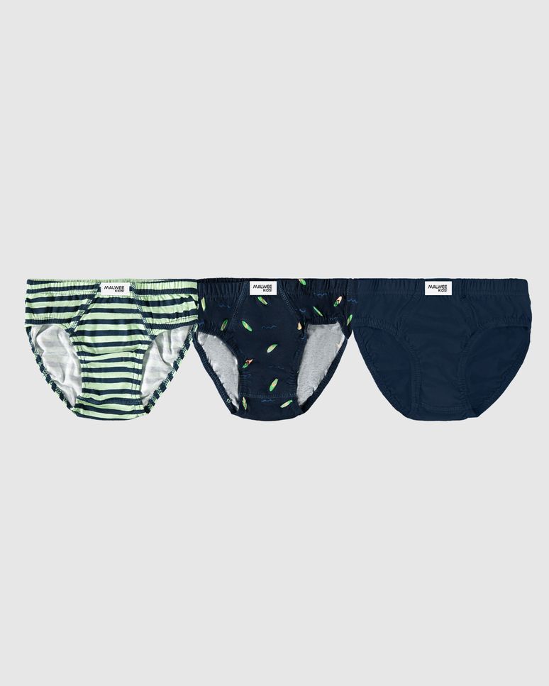 Kit 3 Cuecas Slip Infantis Menino Em Algodão Malwee Kids
