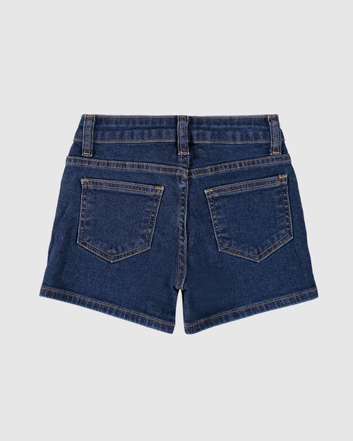 Shorts Infantil Menina Cós Ajustável Em Jeans Moletom Malwee Kids
