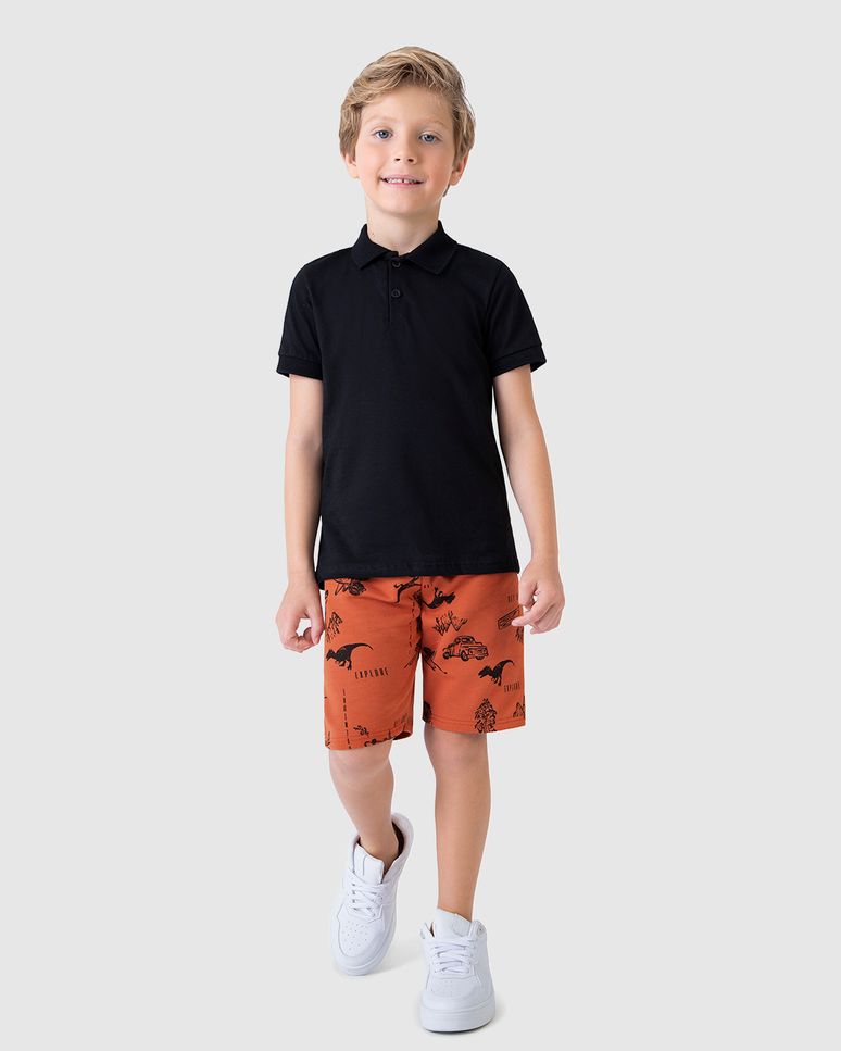 Bermuda Infantil Menino Estampada Em Moletinho Malwee Kids