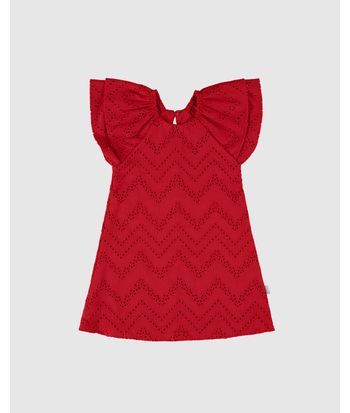 Vestido Infantil Abertura Costas Em Laise Algodão Malwee Kids