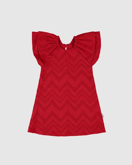 Vestido Infantil Abertura Costas Em Laise Algodão Malwee Kids