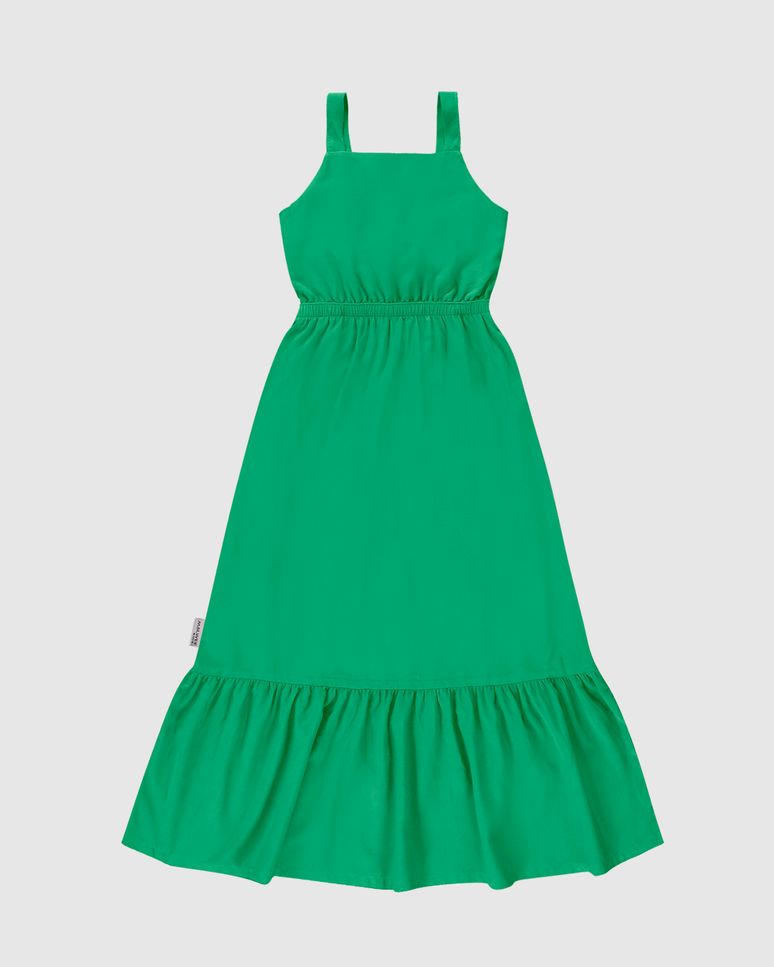 Vestido Infantil Longo Amarração Costas Em Viscose Malwee Kids