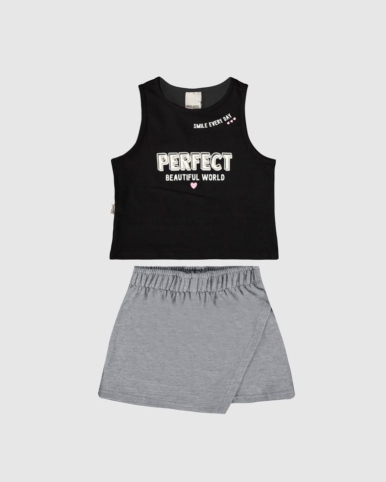 Conjunto Infantil Menina Regata Perfect Em Malha Algodão Malwee Kids
