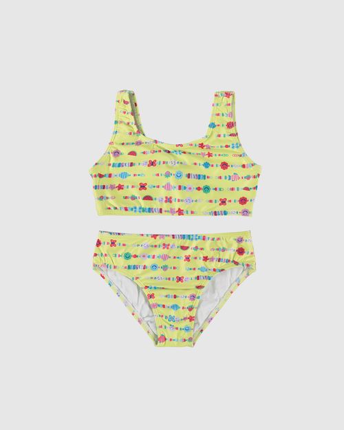 Conjunto Infantil Menina Blusa + Calcinha Biquíni Malha UV50+ Malwee Kids
