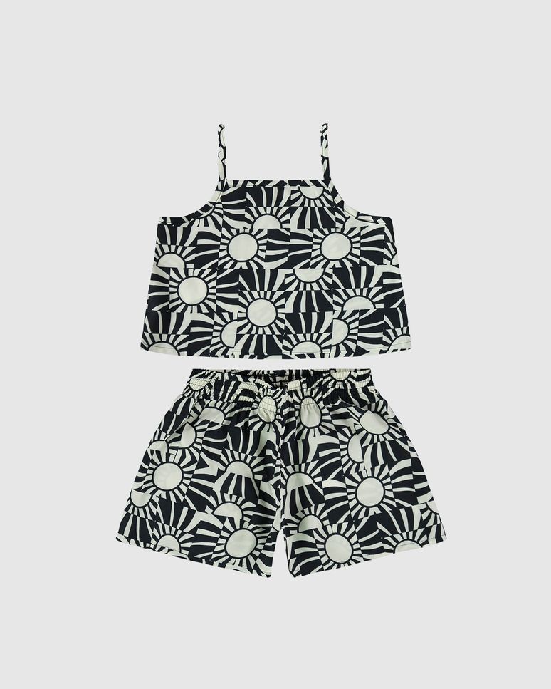 Conjunto Infantil Menina Com Kimono Em Viscose Malwee Kids