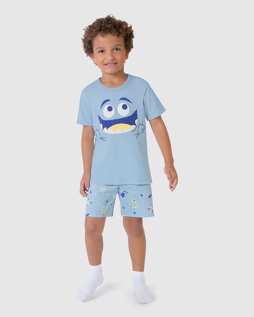 Pijama Infantil Menino Brilha No Escuro + Fronha Em Algodão Malwee Kids