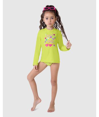 Camiseta Praia Infantil Unissex Estampa Frontal Em Malha UV50+ Malwee Kids