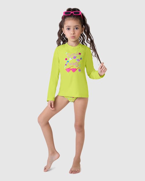 Camiseta Praia Infantil Unissex Estampa Frontal Em Malha UV50+ Malwee Kids