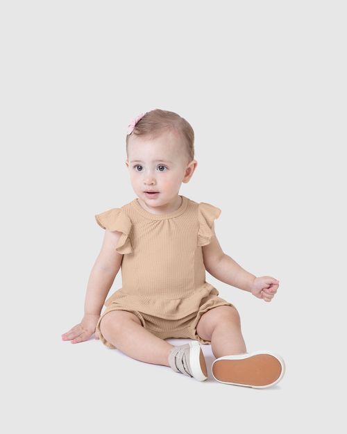 Conjunto Infantil Menina Recortes E Babados Em Malha Texturizada Malwee Kids
