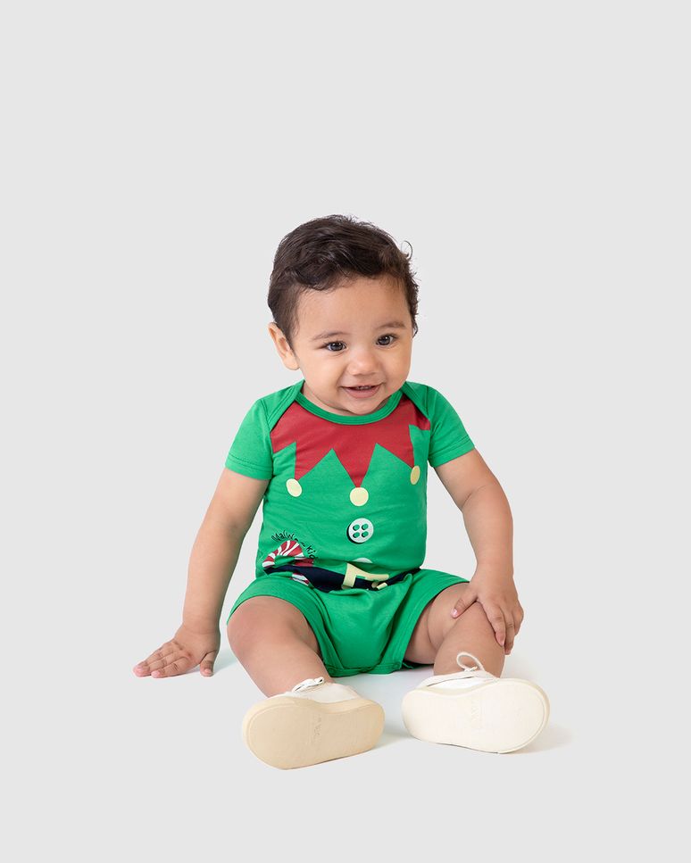 Macaquinho Infantil Unissex Especial Natal Em Algodão Malwee Kids