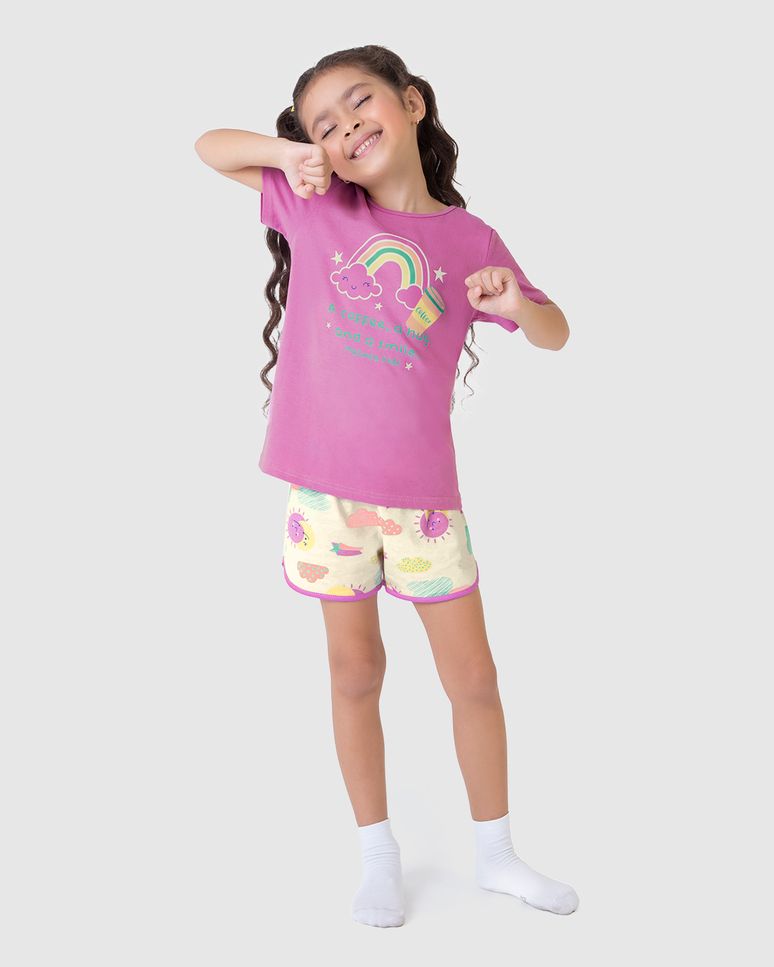Pijama Infantil Menina A Coffee A hug And A Smile Malwee Kids