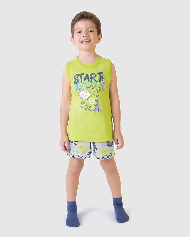 Pijama Infantil Menino Start Summer Em Algodão Malwee Kids