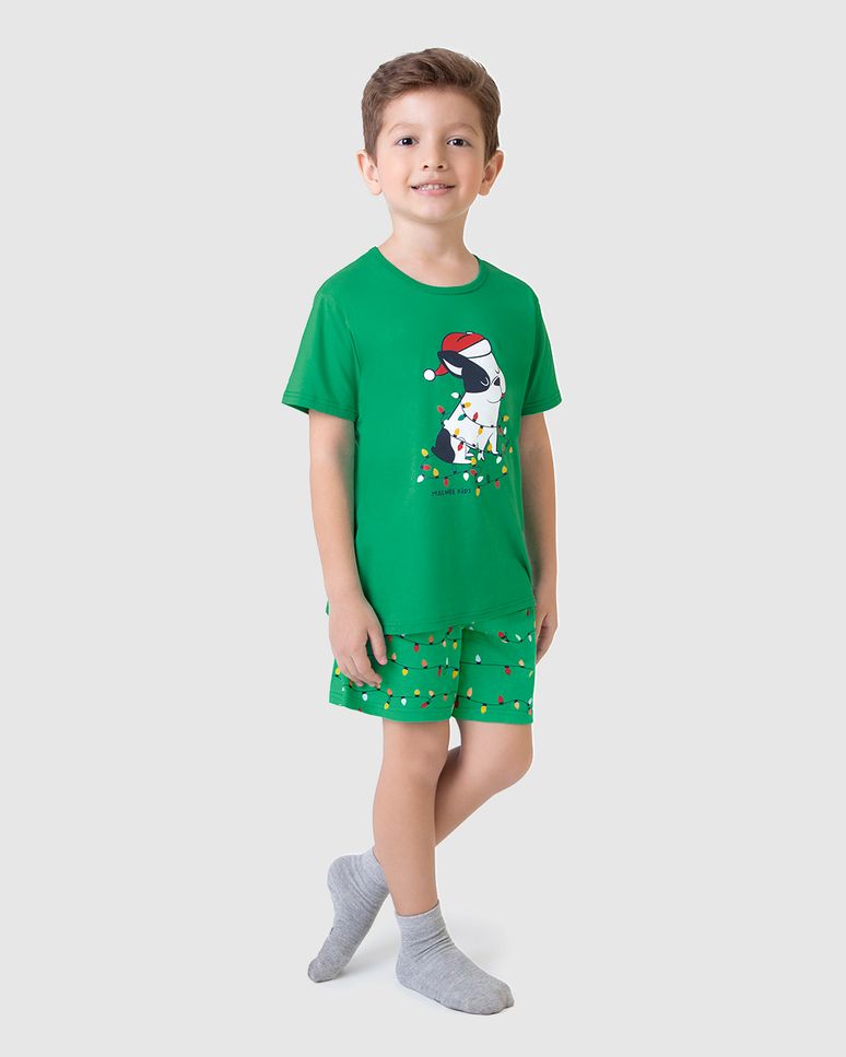 Pijama Infantil Unissex Estampa Especial Natal Em Algodão Malwee Kids