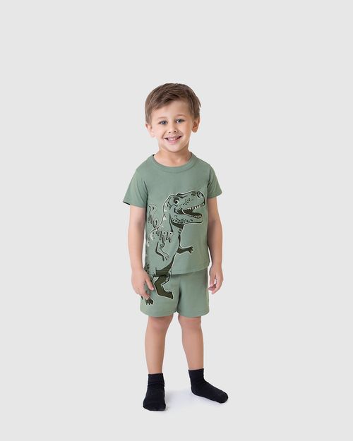 Pijama Infantil Menino Dinossauro Em Algodão Malwee Kids