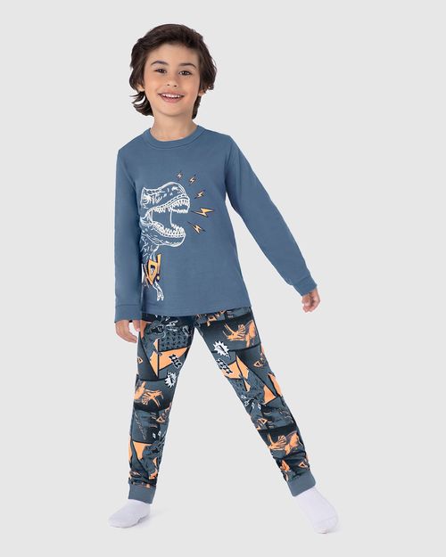 Pijama Infantil Menino Camiseta Manga Longa Rad! Em Algodão Malwee Kids