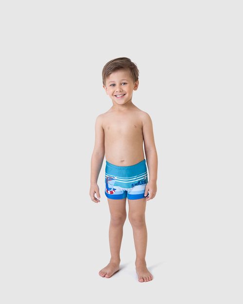 Sunga Boxer Infantil Menino Com Estampa Em Malha UV50+ Malwee Kids