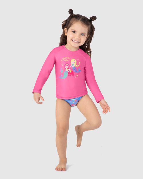 Conjunto Infantil Menina Sereias Em Malha UV50+ Malwee Kids