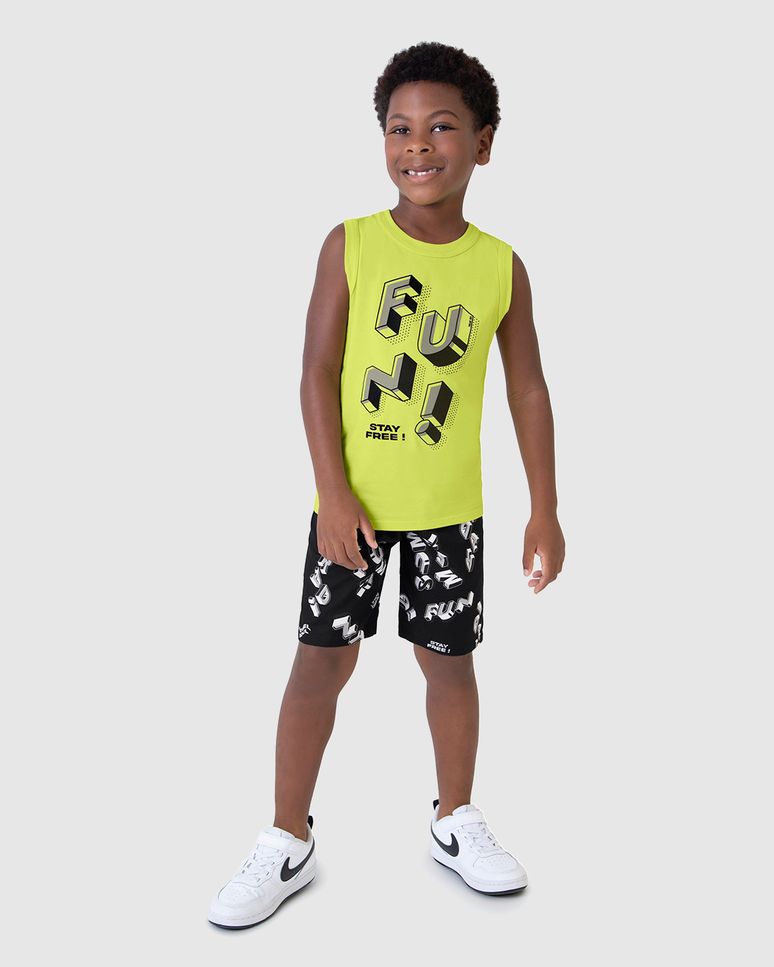 Conjunto Infantil Menino Fun! Stay Free! Em Algodão Malwee Kids