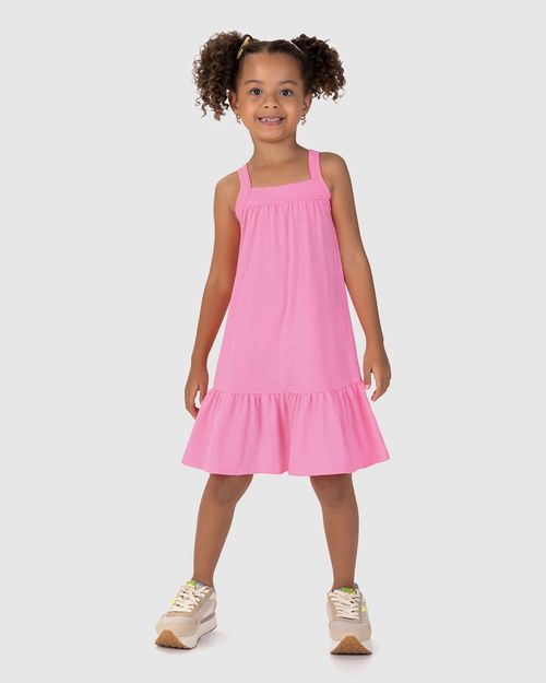 Vestido Infantil Decote Reto Em Malha Rajada Malwee Kids