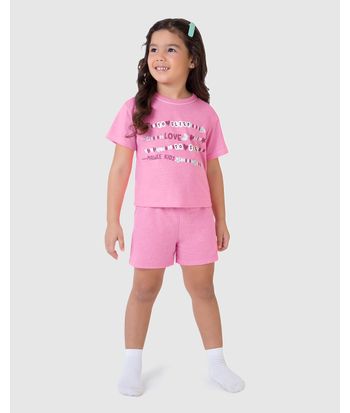 Pijama Infantil Menina Blusa To Sleep Em Malha Rajada Malwee Kids