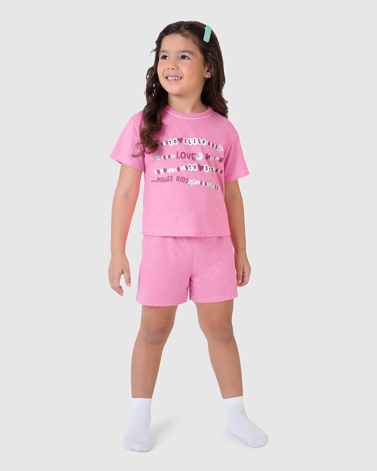 Pijama Infantil Menina Blusa To Sleep Em Malha Rajada Malwee Kids