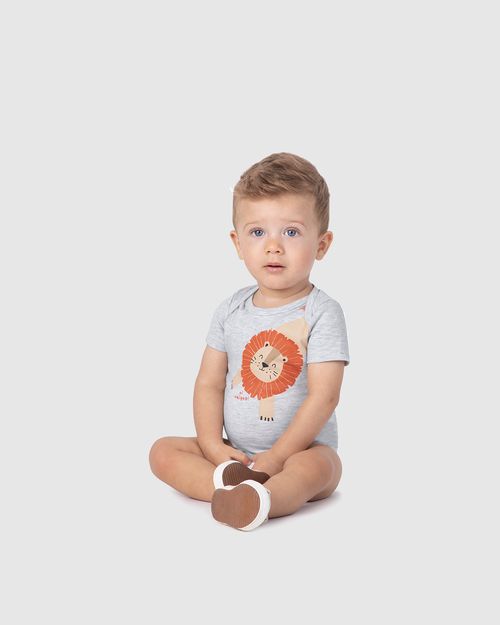Body Bebê Oi Amigos! Manga Curta Em Algodão Malwee Kids