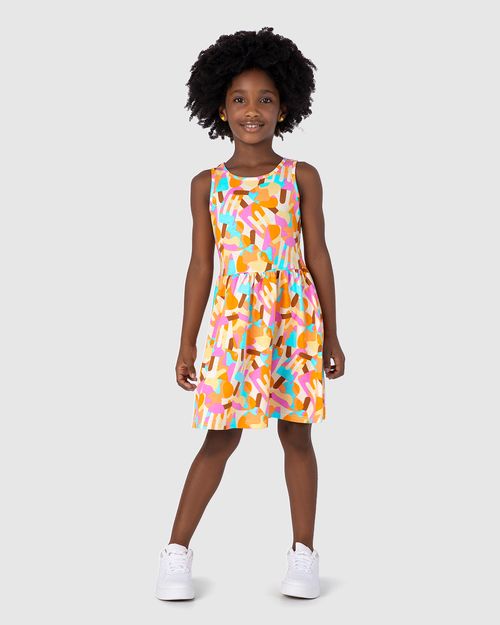 Vestido Infantil Estampado Em Algodão Malwee Kids