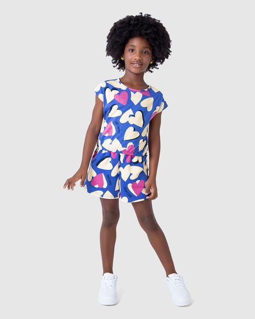 Shorts Infantil Menina Clochard Estampado Em Moletinho Malwee Kids