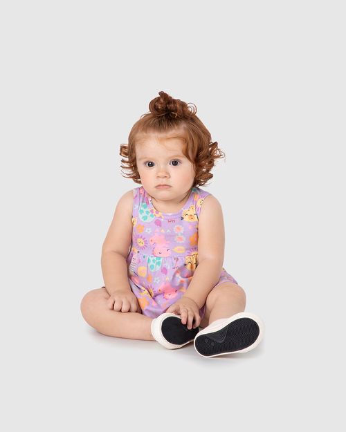 Vestido Infantil Estampa Corrida Em Algodão Malwee Kids