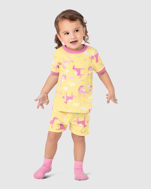 Pijama Infantil Menina Brilha No Escuro Em Algodão Malwee Kids