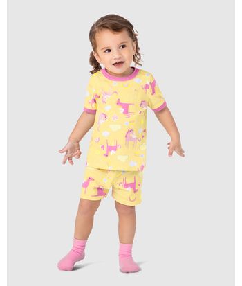 Pijama Infantil Menina Brilha No Escuro Em Algodão Malwee Kids