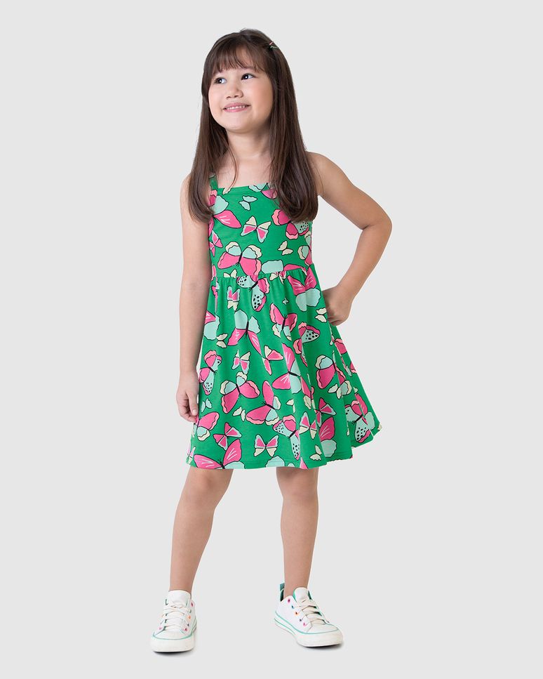 Vestido Infantil Rodado Decote Reto Em Algodão Malwee Kids