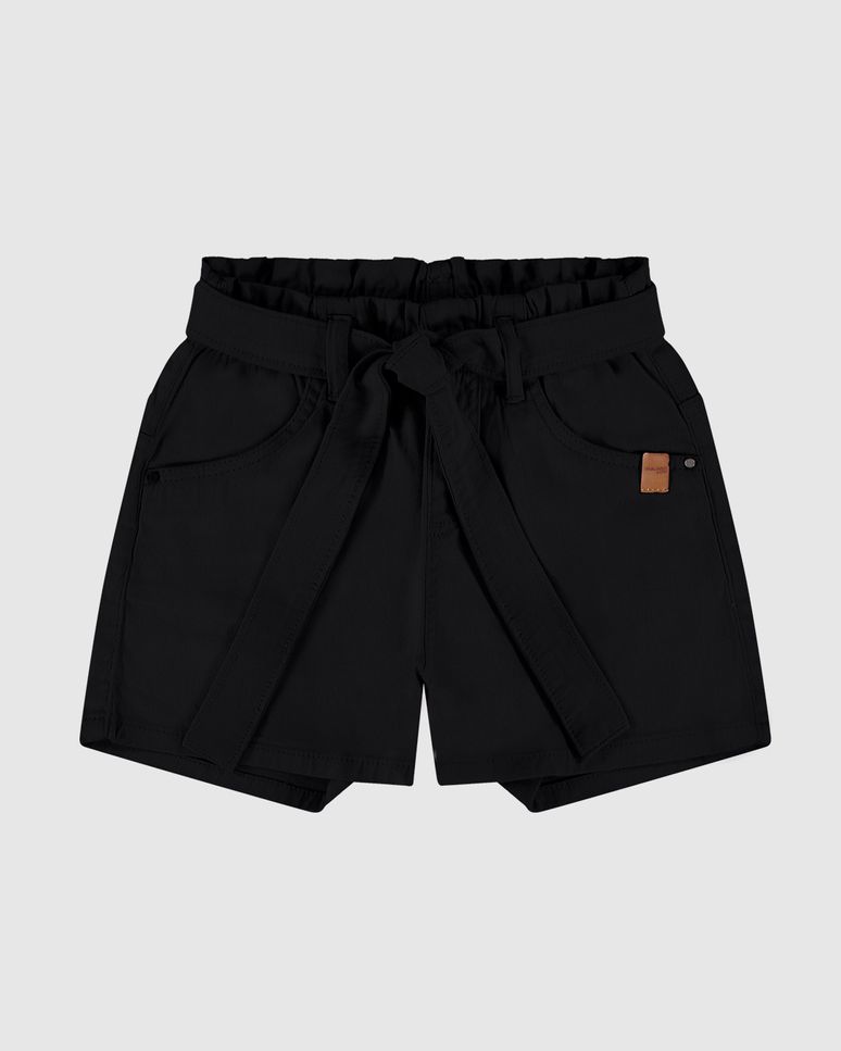 Shorts Infantil Menina Amplo Em Sarja Com Elastano Malwee Kids