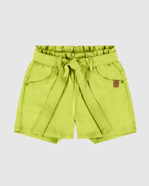Shorts Infantil Menina Amplo Em Sarja Com Elastano Malwee Kids