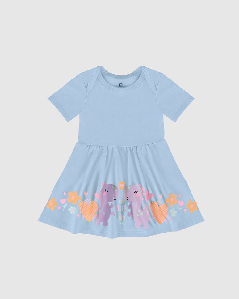 Vestido Body Infantil Estampa + Glitter Em Algodão Malwee Kids