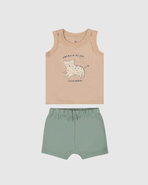 Conjunto Infantil Menino Bermuda Saruel Em Algodão Malwee Kids