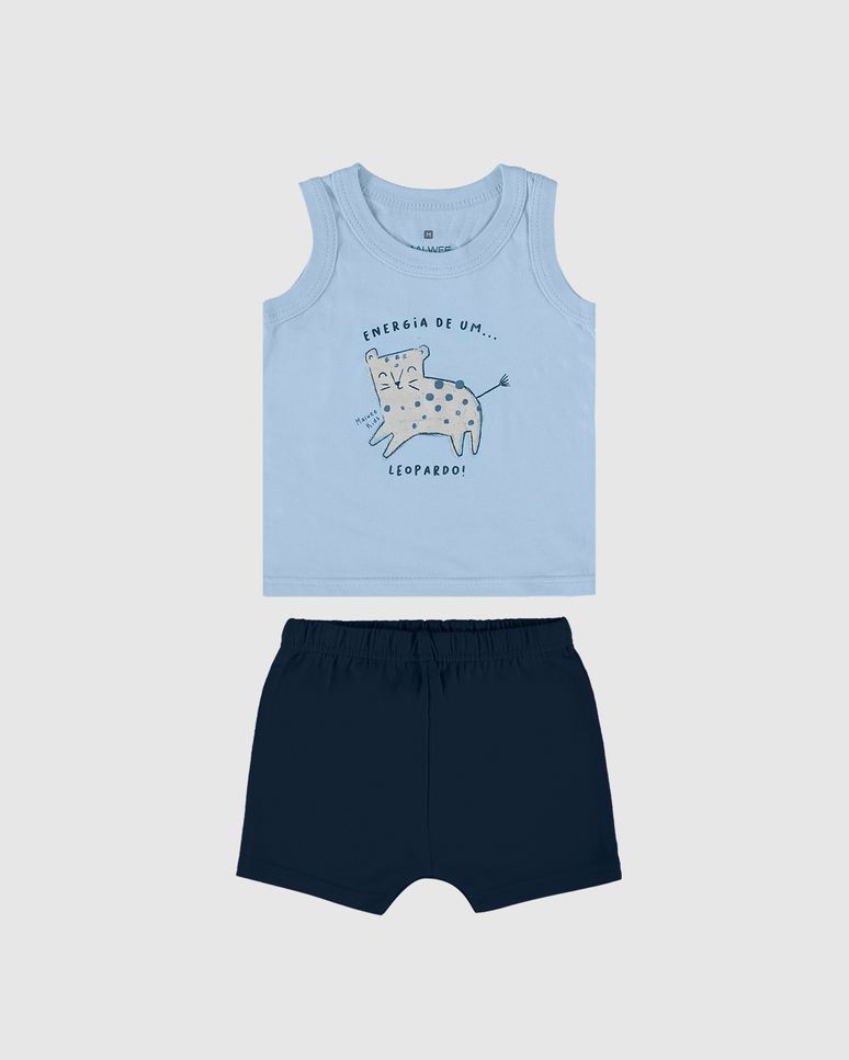 Conjunto Infantil Menino Bermuda Saruel Em Algodão Malwee Kids