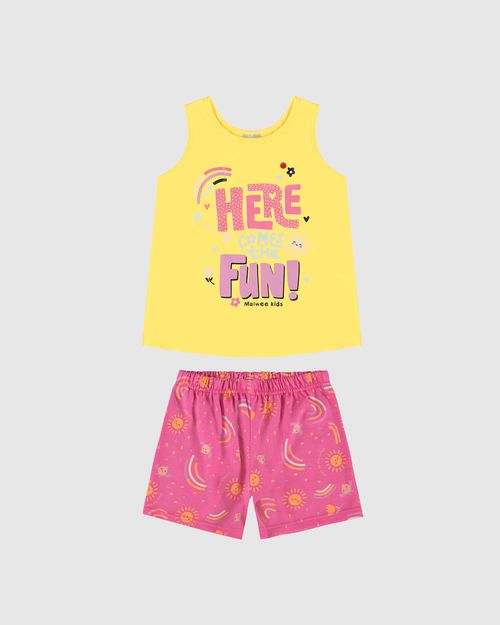 Conjunto Infantil Menina Here Comes The Fun! Em Algodão Malwee Kids