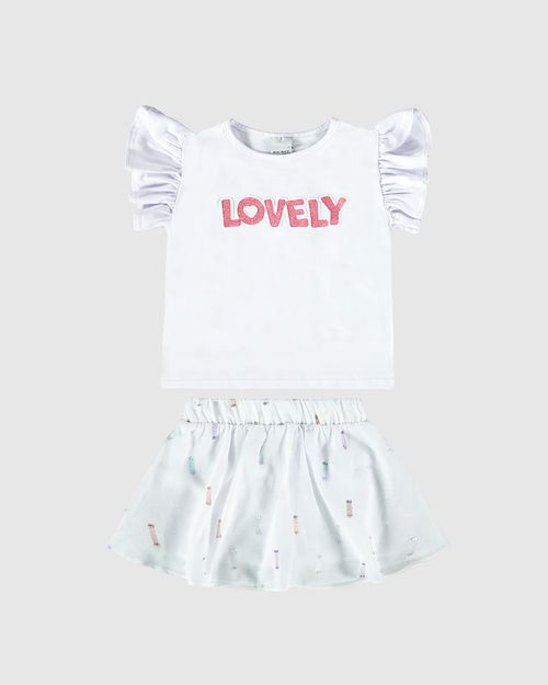 Conjunto Infantil Menina Lovely Blusa E Saia Malwee Kids
