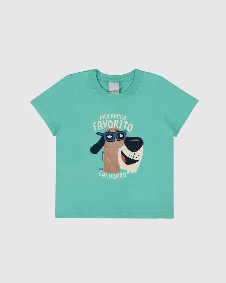 Camiseta Infantil Menino Meu Amigo Favorito Cachorro Em Algodão Malwee Kids