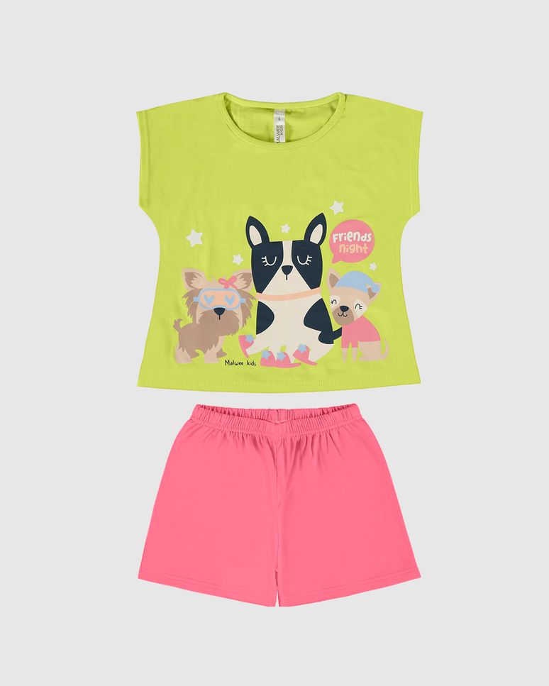 Pijama Infantil Menina Friends Night Em Algodão Malwee Kids