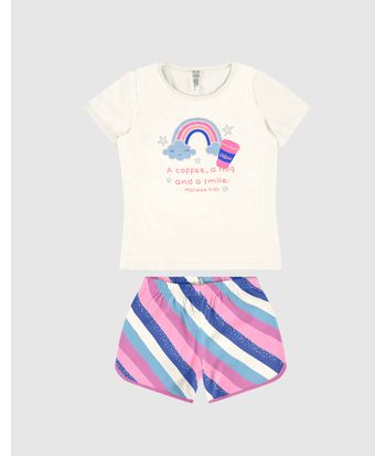 Pijama Infantil Menina A Coffee A hug And A Smile Malwee Kids