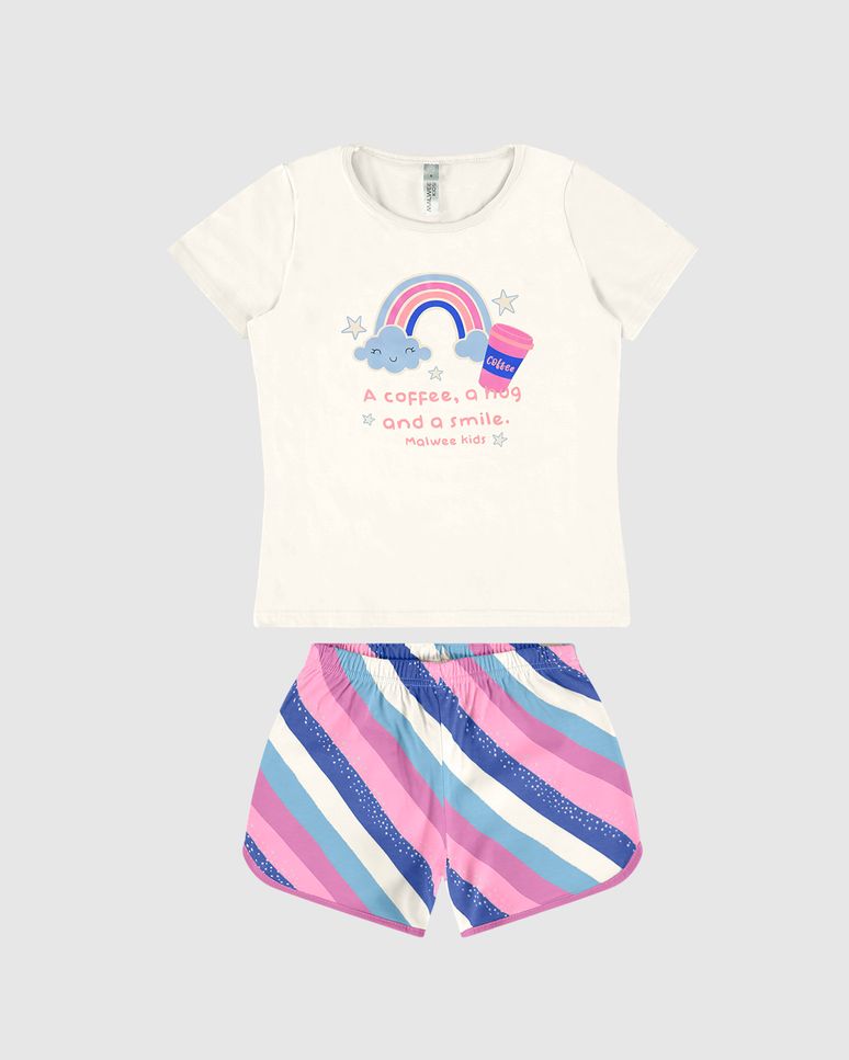Pijama Infantil Menina A Coffee A hug And A Smile Malwee Kids