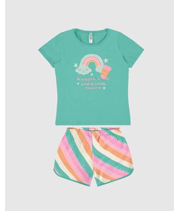 Pijama Infantil Menina A Coffee A hug And A Smile Malwee Kids