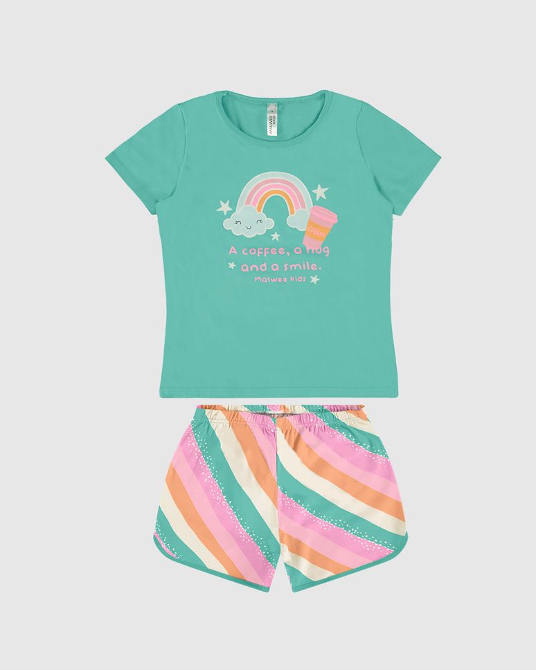 Pijama Infantil Menina A Coffee A hug And A Smile Malwee Kids