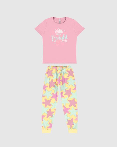 Pijama Infantil Menina Shine Like A Bright Star Em Algodão Malwee Kids